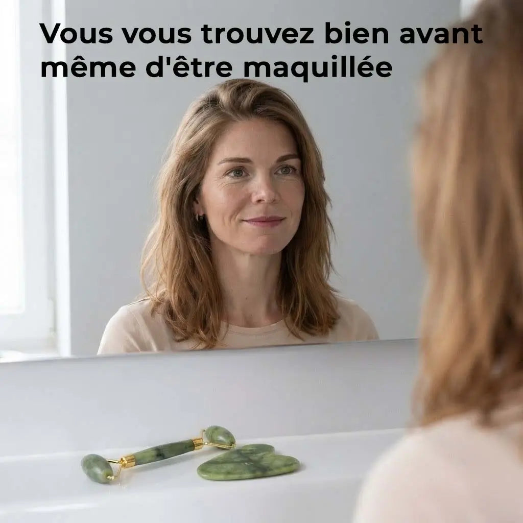 Jade Roller + Gua Sha - Fraîcheur & Anti-Poches