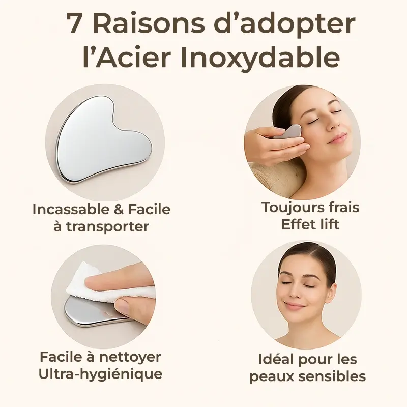 Gua Sha Acier Inoxydable