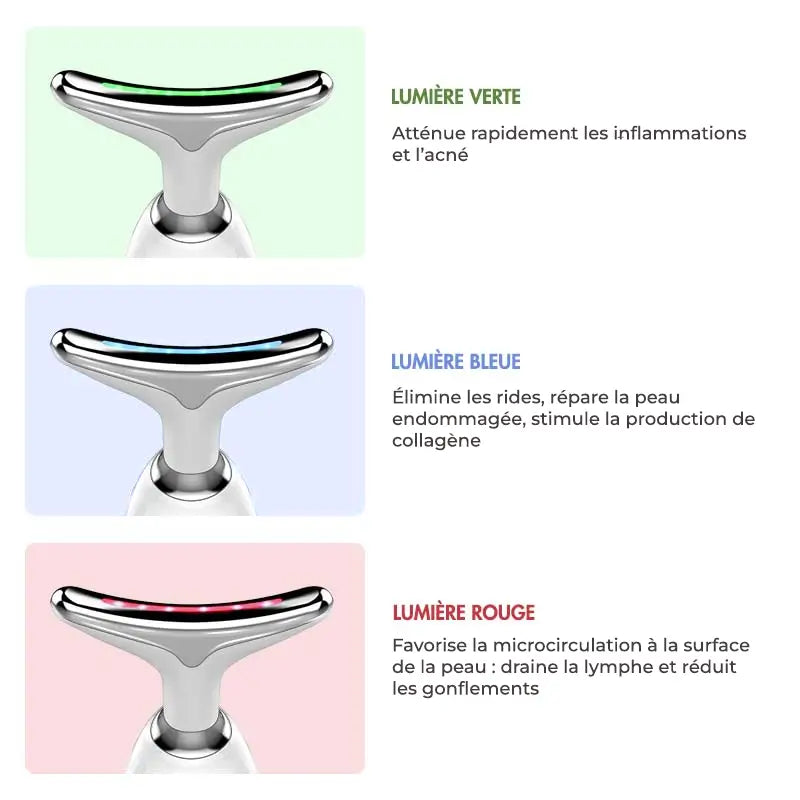 Appareil led 3 couleurs visage