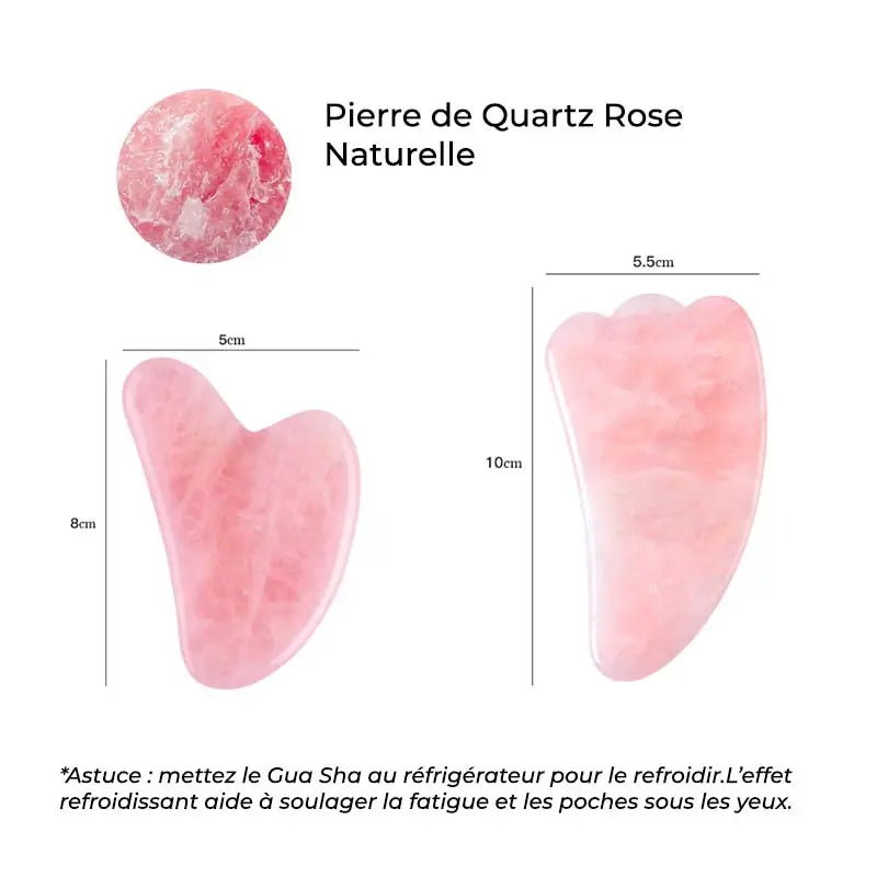 Gua Sha Quartz Rose - Apaisant & Anti-Rides