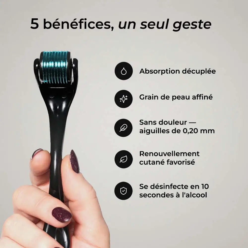 Dermaroller Visage – Micro-Aiguilles &amp; Absorption des Soins