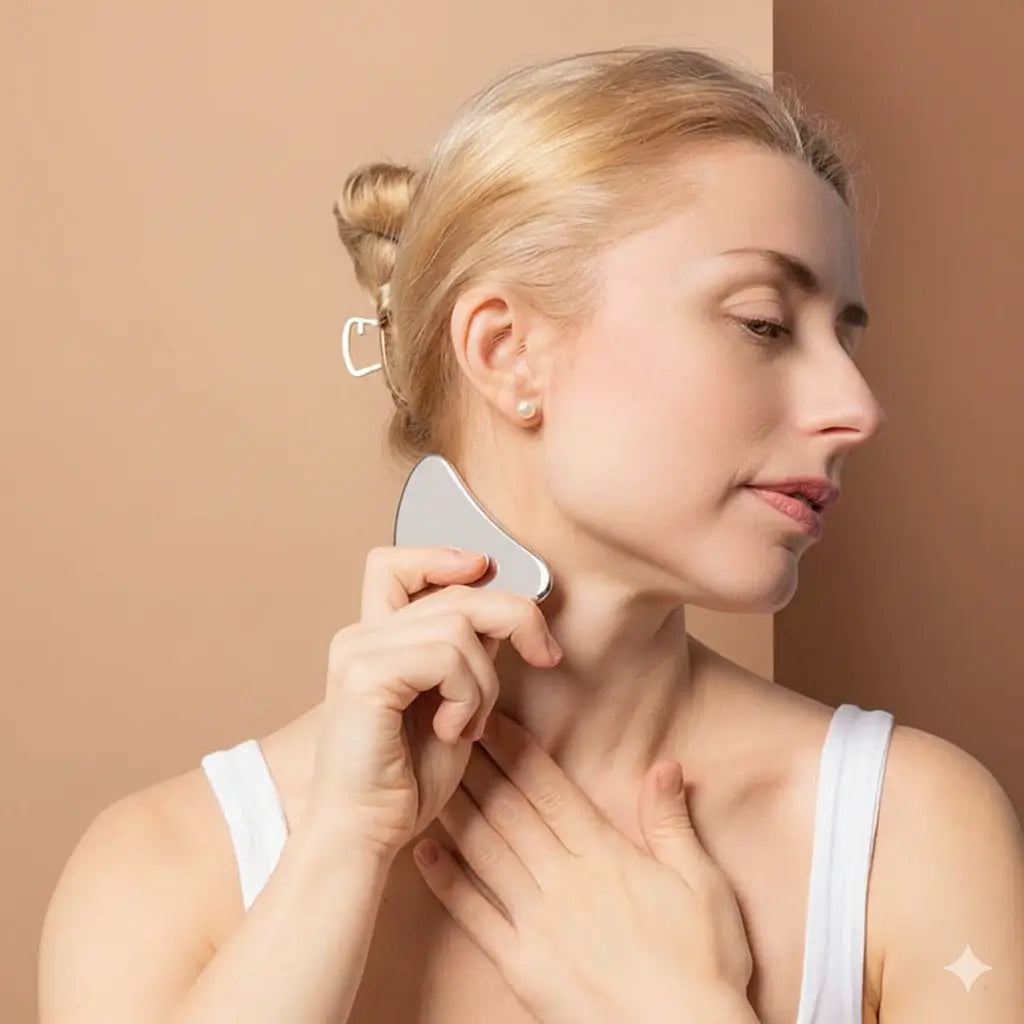 Zerodis Outil Gua Sha pour le visage en métal Confortable à Saisir Zerodis Outil Gua Sha pour le visage en métal Confortable à Saisir