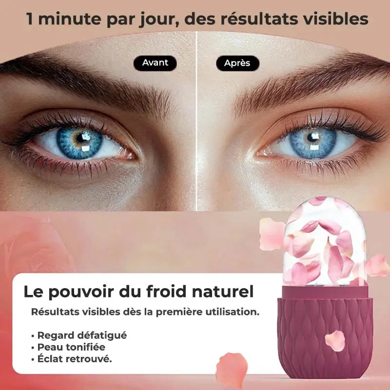 Avant/Après utilisation du rouleau de glace