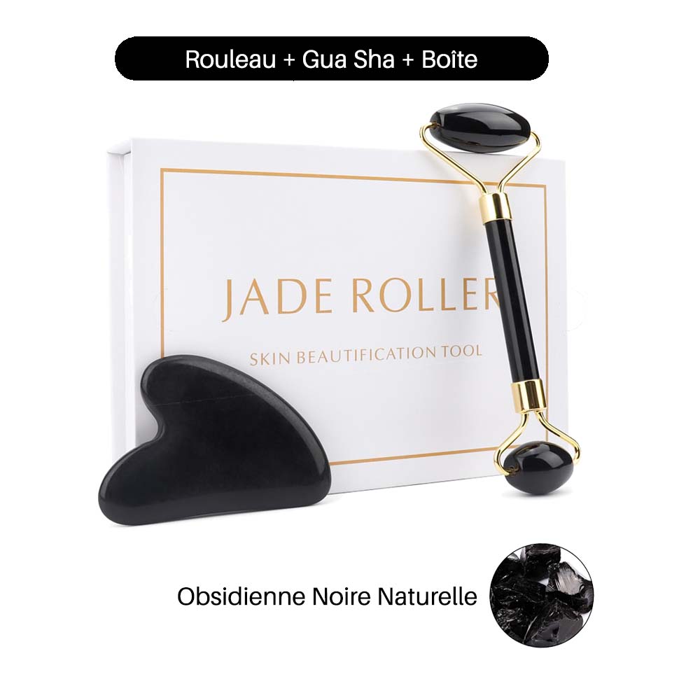 box gua sha rouleau obsidienne noire