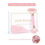 Boîte gua sha + Rouleau massage visage quartz